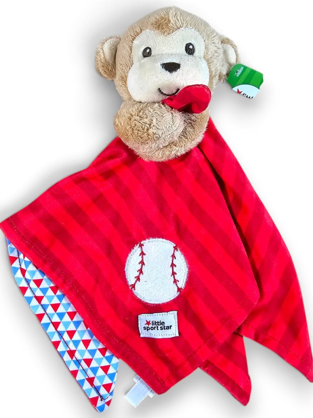 Kids Preferred Little Sport Star Monkey Baseball Baby Lovey Security Blanket Red